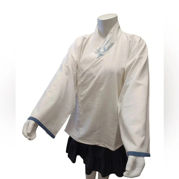 Kimono Ivory Long  Sleeve Shirt Size XL - Picture 3 of 12